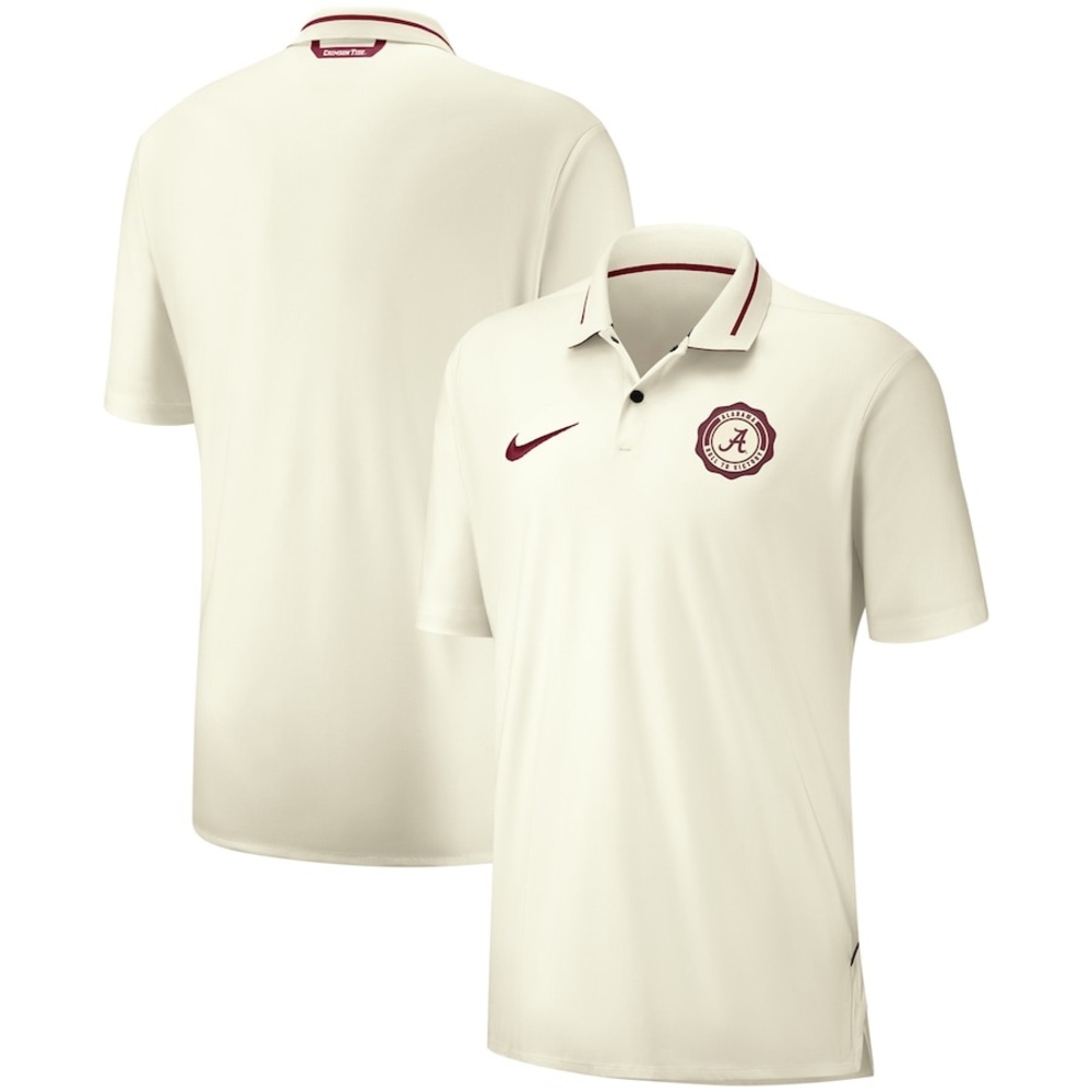 Men's Nike Cream Alabama Crimson Tide Rivalry Performance Polo small‎